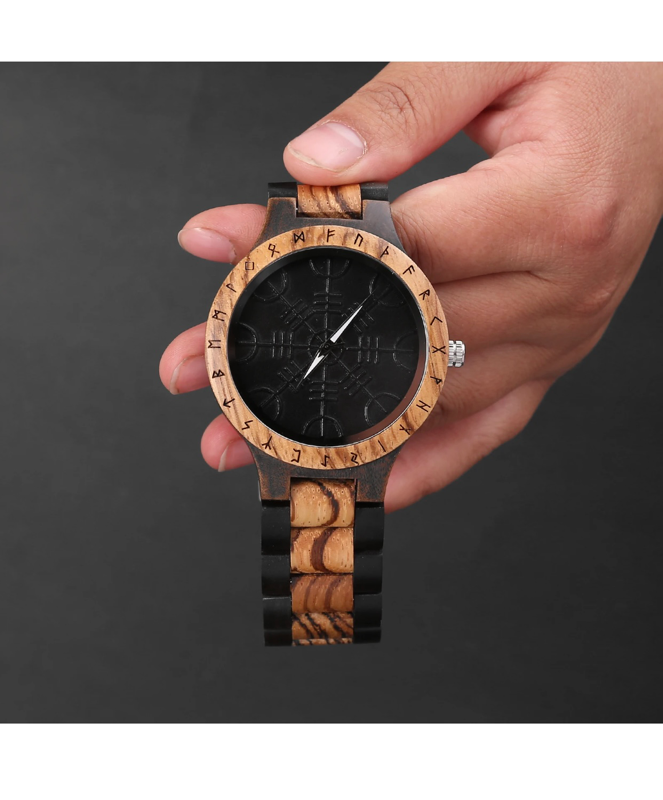 Wooden viking watch top