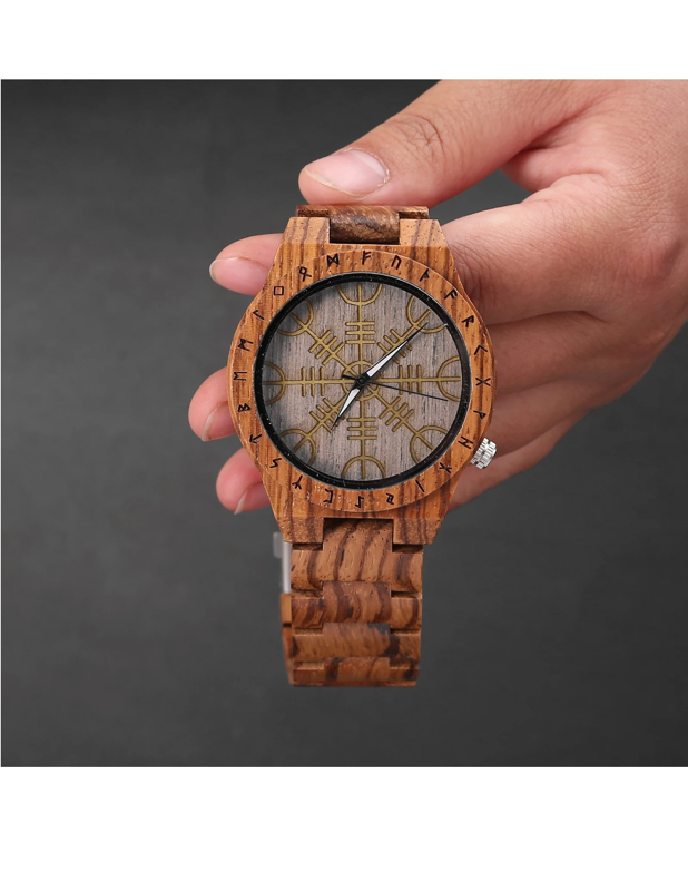 High Quality wooden Norse viking watch