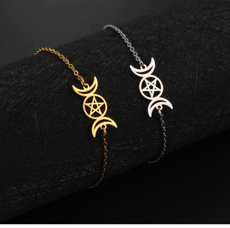 Triple Moon Goddess Bracelet Freyas Valkyrie